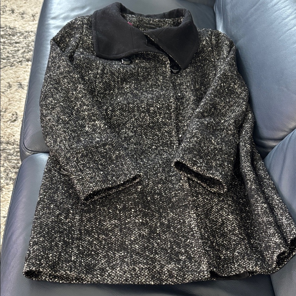 Women's Black Tweed Coat